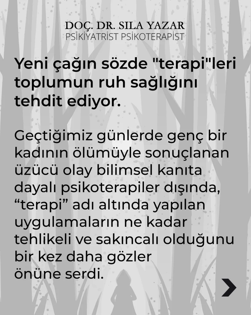 Yeni Çağın Sözde Terapileri Toplumun Ruh Sağlığını Tehdit Ediyor.